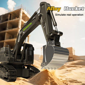 Niños Niñas Diecast juguetes vehículos de construcción 1:24 simulación eléctrica inalámbrica Rc excavadora de aleación excavadora con luz y sonido - Product Image 3