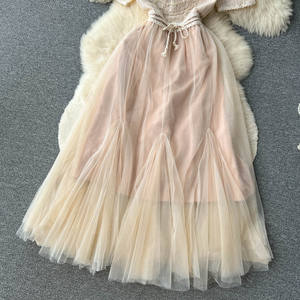 Verano exquisito encaje largo mujer <span class=keywords><strong>Dre</strong></span> Ce ahueca hacia fuera bordado <span class=keywords><strong>Dre</strong></span> empalme malla noche <span class=keywords><strong>Dre</strong></span> - Product Image 4