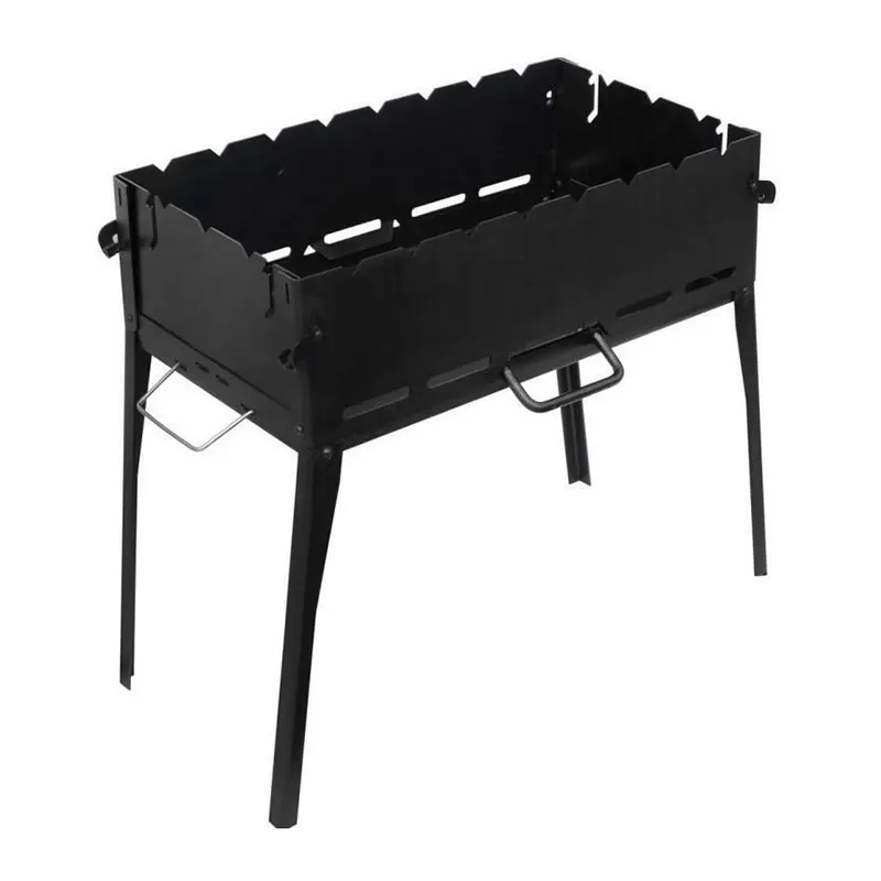 Parrilla portátil de acero para barbacoa, parrilla plegable de 2mm, 8 brochetas, Shashlik Kebab