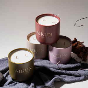 AIKUN Customized Handmade Premium Soy Wax Scented <b>Candle</b> Long Burning Minimalist Style Ceramic <b>Candle</b> for Christmas Home - Product Image 3