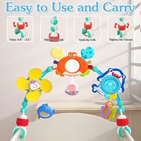 Jouets sensoriels Montessori pour poussette et siège auto, jouets d'arche réglables pour poussette et siège auto