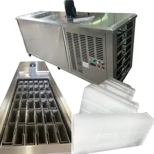 Máquina para hacer hielo de bloque de molde de acero inoxidable Industrial Máquina para hacer hielo de cubo de barra de 1 tonelada comercial