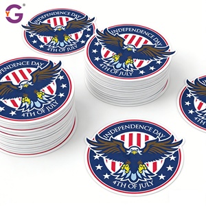 สติกเกอร์ธงชาติอเมริกันรูปนกอินทรีแบบกำหนดเองสำหรับฉลองวันประกาศอิสรภาพ สติกเกอร์กันน้ำแบบไดคัทสำหรับตกแต่งโทรศัพท์และกระเป๋าเดินทาง - Product Image 2