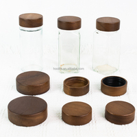 Tapa de madera de acacia con rosca para botella de vidrio de condimentos, 38, 16, 18, 20, 28 dientes, Modelo WZ-MG