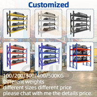 Étagères de Rangement Métalliques Légères à 4 Niveaux en Acier, Protection Anti-Corrosion, pour Usage Domestique, Garage et Entrepôt