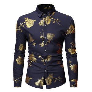 Vêtements de mode décontractés chemises pour hommes chemise boutonnée imprimée à manches longues dernière conception de chemise en gros pour hommes - Product Image 4