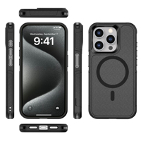 Étui magnétique 2 en 1 pour iPhone 16 Pro Max, coques de téléphone portable, protection contre les chocs, coque arrière en TPU pour iPhone 15 14, compatible avec la charge sans fil