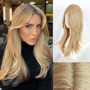 FX-HA114 Europäisch-Amerikanische Damen-Ersatzblock-Perücke mit Spitzenbasis, 150g Kunstfaser-Haar, Farbverlauf, 22 Zoll Haarperücken Haarteil - Product Image 6