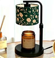 Lampe chauffe-cire électrique en métal pour décoration intérieure, diffuseur d'arômes floral, chauffe-bougie avec minuterie, lumière d'ambiance à intensité variable pour aromathérapie