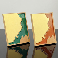 Plaque de récompense créative en résine et bois, design unique plaqué or fondu, trophée moderne pour la reconnaissance des employés