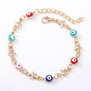 Pulsera de oro de la <span class=keywords><strong>amistad</strong></span> con ojos malvados para hombre y mujer, cuentas turcas, gran oferta - Product Image 5