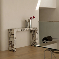 Table console en marbre Calacatta Nero uni de KUMUSI FURNITURE
