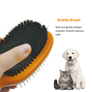 कुत्तों के लिए थोक डबल पक्षीय रबर पिन और ब्रिस्टल बालों का ब्रश कंघी - Product Image 4