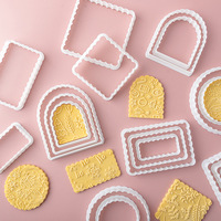 Emporte-pièces alimentaires en plastique personnalisés Safran ondulé Rectangle arc carré formes découpées en vague arc Rectangle vague ustensiles de cuisson emporte-pièce