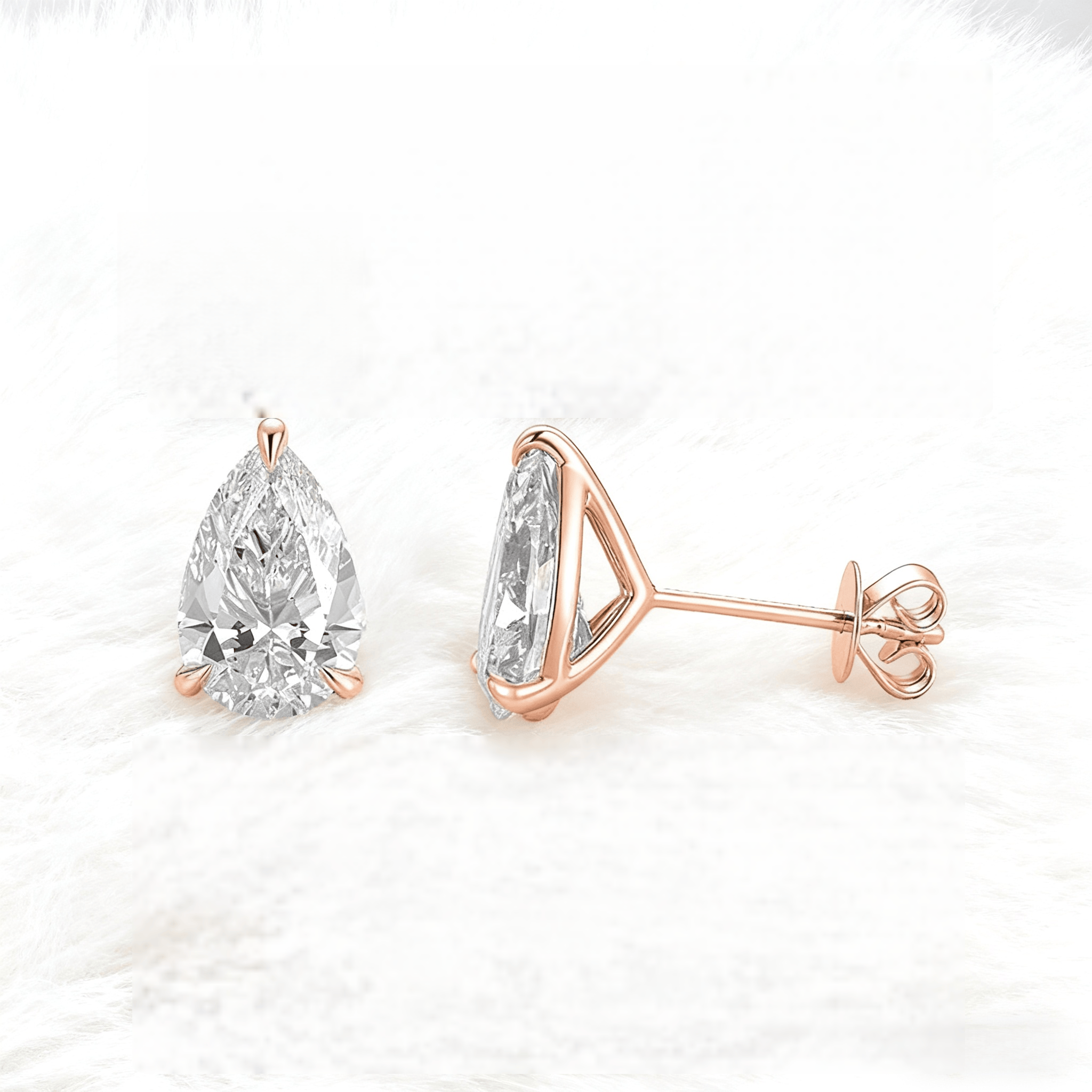 18k rose gold lab diamond earring