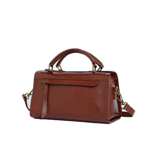 Brown Genuine Leather Fashion Large Capacity Women's Messenger Bag Crossbody Flap Satchel Shoulder <b>Purse</b> for Daily Use - Product Image 5