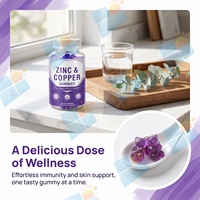 Fabricant OEM ODM de Gummies au Zinc et au Cuivre à Marque Privée, Sans Sucre, avec Emballage Personnalisé pour Compléments Alimentaires pour la Santé Immunitaire et Intestinale