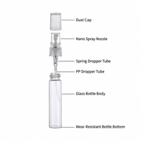 Flacon vaporisateur de parfum rechargeable 2ml 3ml 5ml 10ml, brume fine, atomiseur de voyage, avec pulvérisateur noir ou transparent, personnalisable
