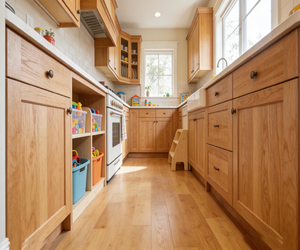 Meubles de cuisine en bois massif de chêne blanc de qualité supérieure, style Shaker de luxe, ensemble de meubles de cuisine modulaires en forme de U sur mesure - Product Image 1