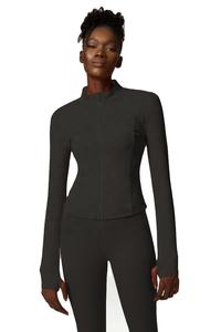 Chaqueta y mallas de yoga impermeables y transpirables XL para mujer, conjunto de ropa deportiva para entrenamiento de gimnasio con características de talla grande, patrón sólido - Product Image 5