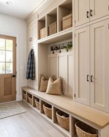 Lemari Dapur CBMmart Shaker Cupboard Island, Rak Penyimpanan Sepatu di Ruang Mudroom, Furnitur Interior dengan Laci, Set Pintu, Desain Kabinet