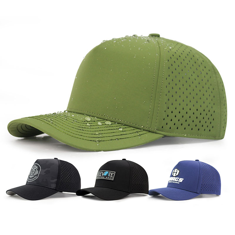 OEM Outdoor Sports Laser Cut Hole Perforated Dad Hats Fashion Boys Waterproof Structured Sublimation Golf Hat
