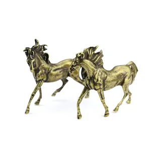 Wholesale metal crafts brass material horse ornaments pair of horses