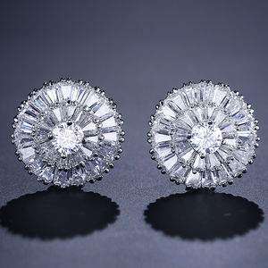 Boucles d'oreilles à clous RAKOL EP232, élégantes, micro-incrustées de zircon CZ, cristal, bijoux de mariée - Product Image 1