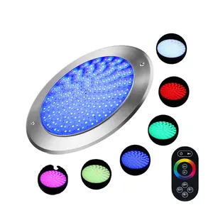 35 Watt Slim Stainless Steel 4 Wires Resin Filled RGB Swimming Pool Lights IP68 LED Surface Mounted Underwater Wireless