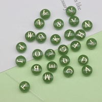 8mm lettres majuscules perles rondes trou droit coquillages d'eau douce saphir noir jaspe perles en vrac fabrication de bijoux
