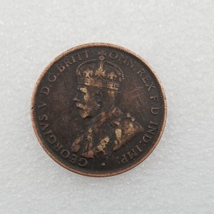 Artigianato antico 1 <span class=keywords><strong>Penny</strong></span> Australian moneta inciso Vintage vecchio ottone placcato collezione di monete Commemorative Souvenir - Product Image 2
