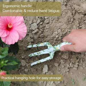 Ensemble d'outils de <span class=keywords><strong>jardinage</strong></span> pour femmes en aluminium avec motifs floraux, comprenant une pelle, une fourche, une sécateur, cadeau pour femmes, pots à fleurs, jardinières - Product Image 4