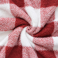 Couverture 100% polyester douce, respirante, design personnalisé, plaid pour bureau à domicile, rouge, blanc, imprimé vintage, en fourrure épaisse polaire pour l'hiver