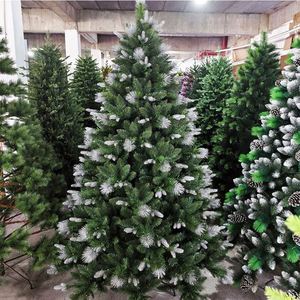 Grand sapin de Noël artificiel de 7,5 pieds en aiguilles de pin, mélange de PVC et de coton cachemire, de qualité supérieure, avec pommes de pin - Product Image 2