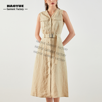 Fabricant de vêtements Vêtements pour femmes de luxe personnalisés Vêtements pour dames Robes décontractées Robe en lin pour femmes