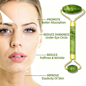 Ensemble de rouleaux de jade <span class=keywords><strong>anti</strong></span>-âge naturels et Gua Sha, outil de soin de la peau, outil de beauté, rouleau de <span class=keywords><strong>massage</strong></span> pour raffermir le <span class=keywords><strong>visage</strong></span> - Product Image 4