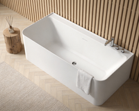 Ensemble d'accessoires de salle de bain en acrylique rectangulaire pour baignoire murale, idéal pour les maisons, les hôtels et les villas résidentielles et commerciales