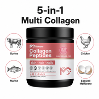 Bubuk Protein Kolagen Multi 5-in-1 Peptida Terhidrolisis untuk Kulit, Rambut, Kuku, Ramah Keto dari Sapi yang Diberi Makan Rumput, Pemutih Kulit Wanita