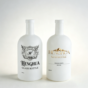 Venta Caliente: Botellas de Vidrio Vacías Redondas Esmeriladas Transparentes/Negras de 100ml, 200ml, 375ml, 500ml, 750ml y <span class=keywords><strong>1L</strong></span> para Licor, Vodka, Ron, Brandy, Ginebra con Tapón de Corcho - Product Image 4