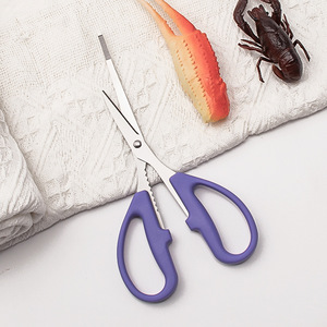 Stainless Steel Scissors Purple Straight Head For Lobster Crab Seafood Household Use Dishwasher Safe - Product Image 2