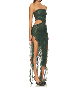 Tendance robe imprimée en maille sans manches design creux sexy <span class=keywords><strong>mystère</strong></span> style serré - Product Image 4