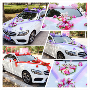 Matrimonio di lusso decorazione floreale arrangiamento centrotavola matrimonio <span class=keywords><strong>auto</strong></span> fiore nastro fiocchi floreali <span class=keywords><strong>per</strong></span> <span class=keywords><strong>auto</strong></span> da sposa da sposa - Product Image 6