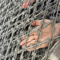 Alambre de maquinilla de afeitar de alta seguridad de 50x100mm, Panel de malla soldada, sistema de cercado de prisión de acero con envoltura plana, malla de alambre de maquinilla de afeitar