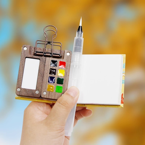 Kotak palet warna kayu polos portabel, Set mainan menggambar dan cat air untuk 2-4 & 5-7 tahun pendamping perjalanan - Product Image 2