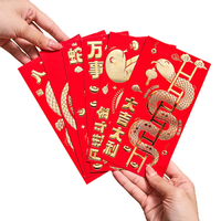 Luxe Nouvel An Chinois Enveloppe Rouge Personnalisable Premium Qualité Éponge Doublée Pochette Serpent Logo Mat Stratification En Relief