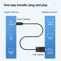 Cable Adaptador USB 3.1 Tipo C Macho a VGA Macho de 1.8 m (6 pies) con Trenzado para MacBook, ChromeBook, Galaxy S8/S8 Plus, Cable USB C a VGA