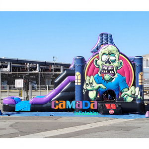 Castillo Inflable de Mármol de Alta Calidad con Tobogán Acuático/Seco, Castillo Hinchable Comercial con Piscina Extraíble CMD BC-063 800kg - Product Image 1