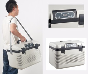 Réfrigérateur portable 19L pour usage extérieur et domestique, double ventilateur, refroidisseur de voiture, affichage numérique réglable, 12V/24V, refroidissement semi-conducteur - Product Image 3