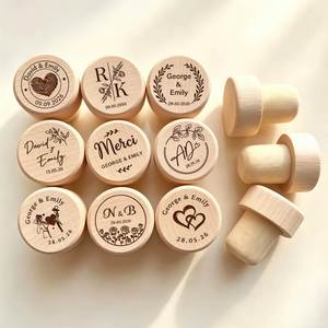 Tapones de Corcho, Tapones de Vino de Madera Personalizados con Nombre Grabado, Recuerdos para Bodas/Fiestas/Eventos, Regalo para Invitados - Product Image 1