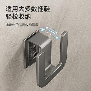 Wall Mounted Slipper <b>Rack</b> For Bathroom No Drill Installation With Drain Hooks Over <b>Door</b> <b>Storage</b> Solution - Product Image 2